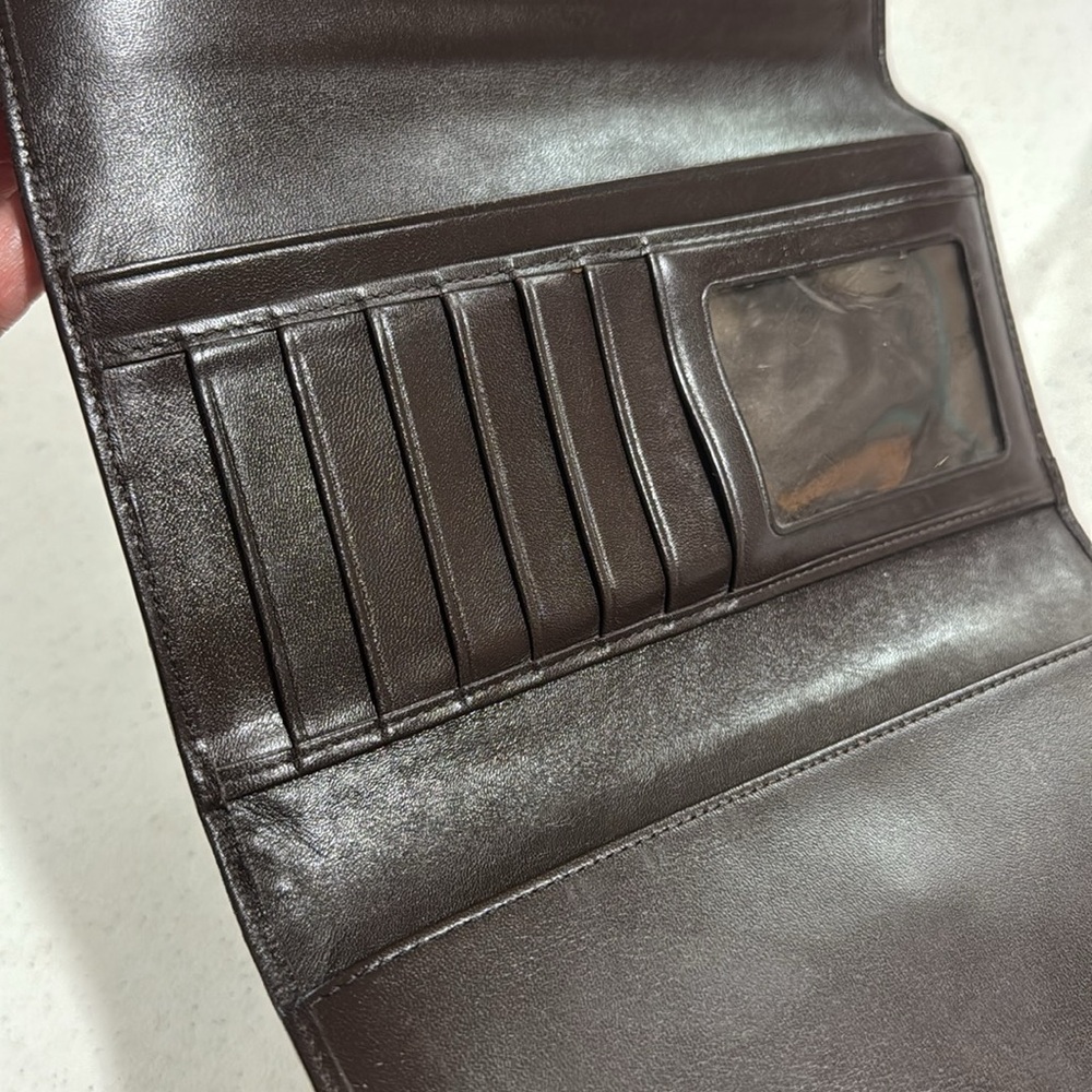 Coach Brown Monogram Wallet with Buckle Authentic - Picture 8 of 13